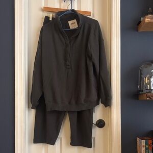 Aerie Lounge Outfit Dark Gray Pullover and Pants Set